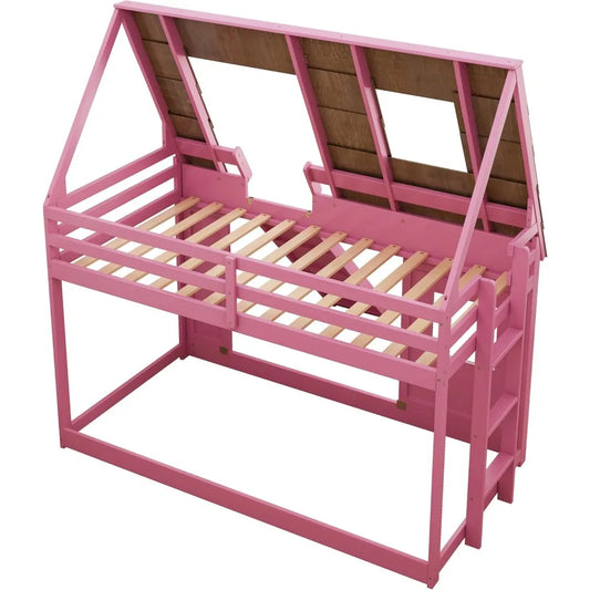 Pink Toddler Bunk Bed House